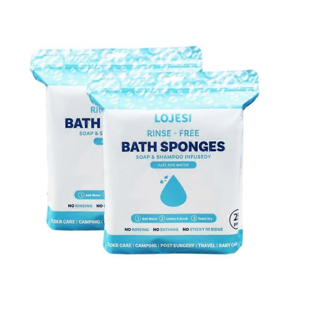 (50pcs) Disposable Rinse-Free Bathing Wipes, 25-Pack: All-in-1 Shower Wipes, No Rinse or Shampoo Needed