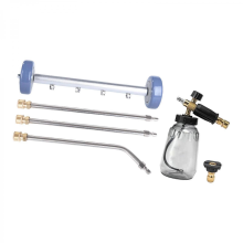 (Without K Connector) Kit de nettoyage de châssis pour nettoyeur haute pression avec rallonges et balai en mousse