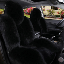 (K, One-size) Australian Wool Car Seat Covers Universal Fit Premium Soft Plush Long Hair Winter Warm Front Seat Protector