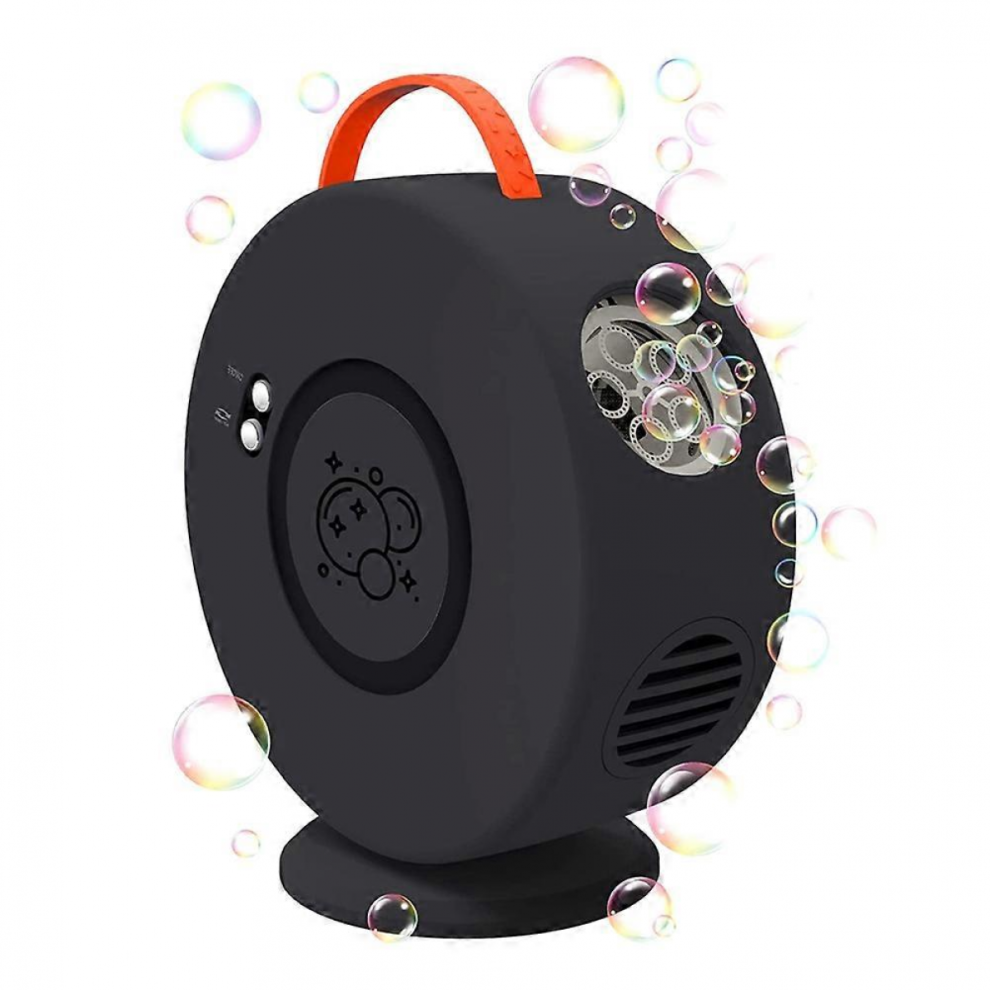 () Rechargeable Bubble Machine For Kids, Automatic 360 Rotating Outdoor Bubble Blower Toy Black/White 5996097033807