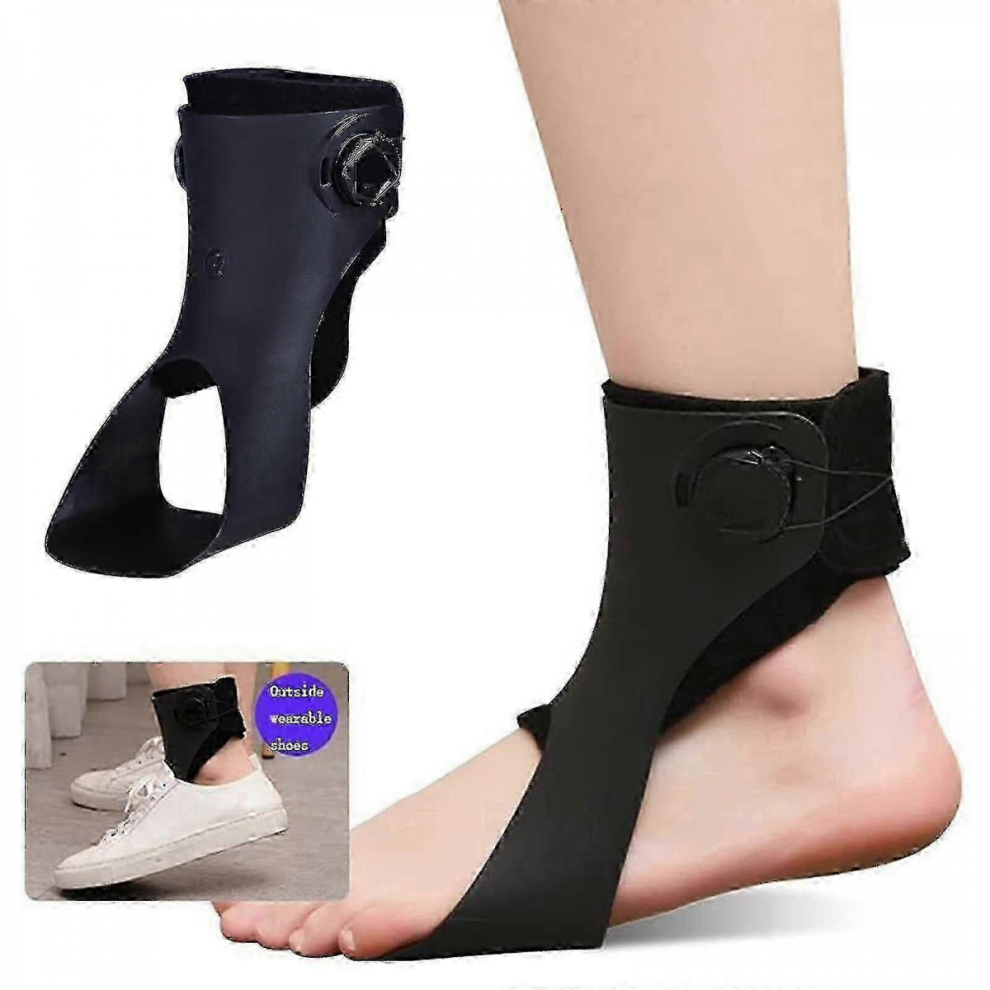 (Right, M) Adjustable AFO Ankle Brace for Foot Drop - Improves Walking Gait