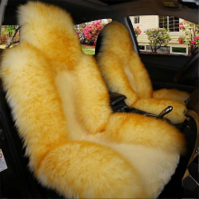 (L, One-size) Australian Wool Car Seat Covers Universal Fit Premium Soft Plush Long Hair Winter Warm Front Seat Protector