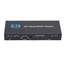 4K HD Multimedia-Schalter, 4 Anschlüsse, 330 MHz Bandbreite, Kompakt 6,2 x 2 x 14,7 cm