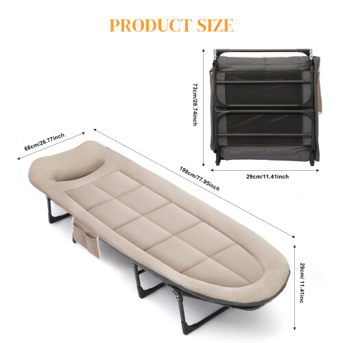 Foldable Camping Bed with Adjustable Head Rest 1