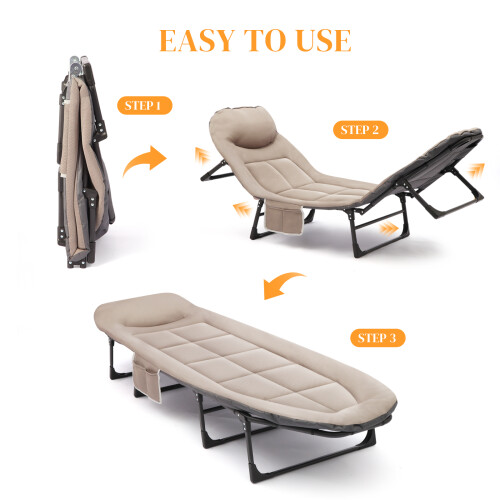 Foldable Camping Bed with Adjustable Head Rest 2
