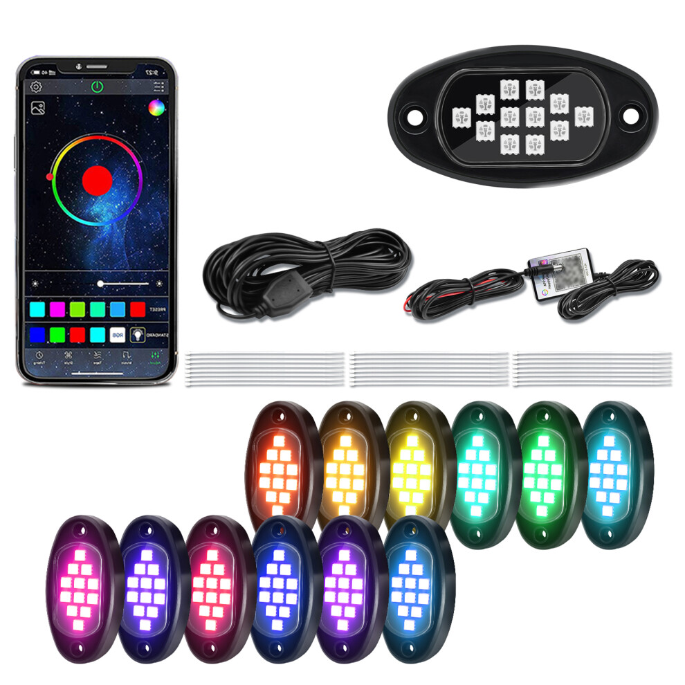 Rgb Car Underglow S Kit, App Control, 16M Colors, 12 Pods Light 4291389518989