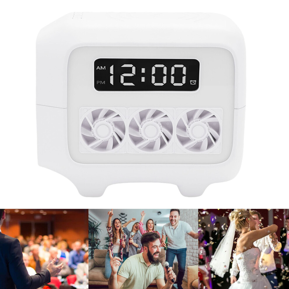 Wireless Bluetooth Speaker With 15W Charger, Alarm Clock & Colorful Light/White 4681389519657