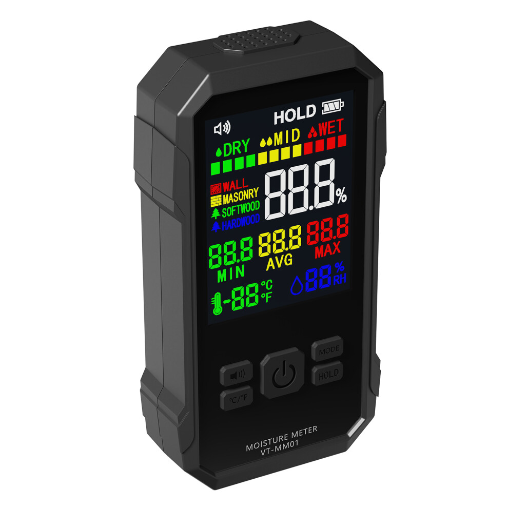 Pinless Moisture Meter For Drywall & Wood, Lcd Display, Non-Destructive 5051389520295