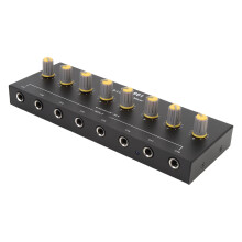 Tragbares 8-Kanal-Soundmischpult mit wiederaufladbarer Batterie, Aluminiumlegierung, 6,5 mm Eingänge