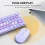 Wireless Retro Keyboard Mouse Combo, 64 Keys, 1200dpi, Violet 3