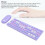 Wireless Retro Keyboard Mouse Combo, 64 Keys, 1200dpi, Violet 5
