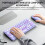 Wireless Retro Keyboard Mouse Combo, 64 Keys, 1200dpi, Violet 7