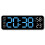 (Black shell blue light) Digital Wall Clock with Calendar & Dimmer - 50 Char 1