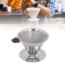 600Mesh Edelstahl-Doppel-Schicht-Kaffee-Dripper 14,7x8,8cm
