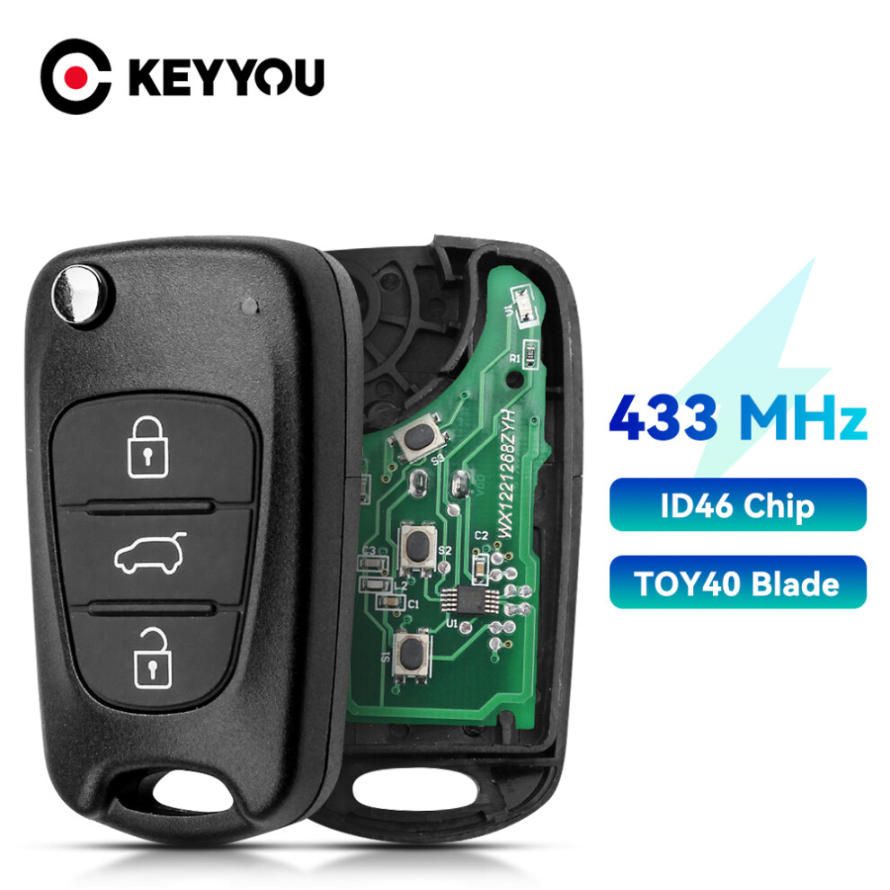 For Hyundai I20 I30 Ix35 Avante 433Mhz Ask Id46 Chip Ask 3 Buttons Flip Folding Car Remote Key Fob Auto Control Key 6935161665369