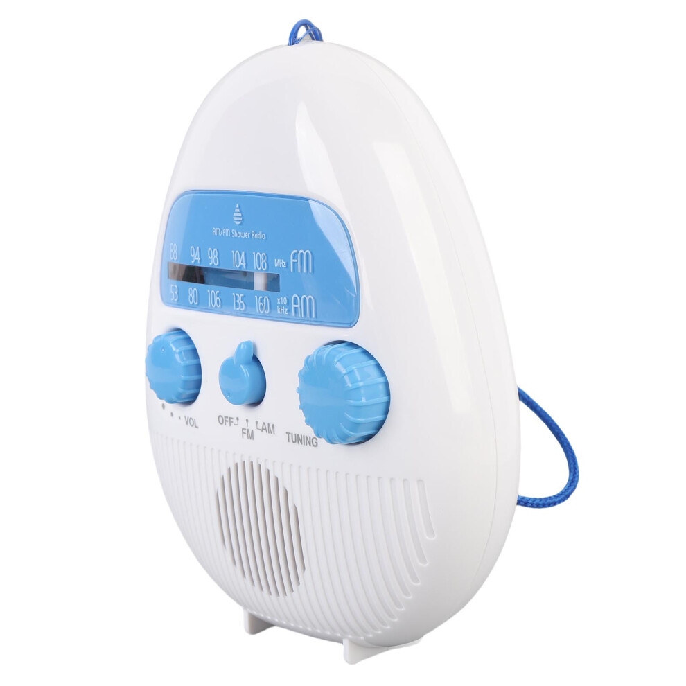 Am Fm Shower Radio With Built-In Speaker, 14.5X12x4cm Waterproof Bathroom Radio 5061388509412