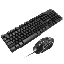 FOREV RGB-Gamingtoetsenbord en -Muiskit USB-Bedraad Toetsenbord met 104 Toetsen en Achtergrondverlichting voor Pc-Gamerlaptop