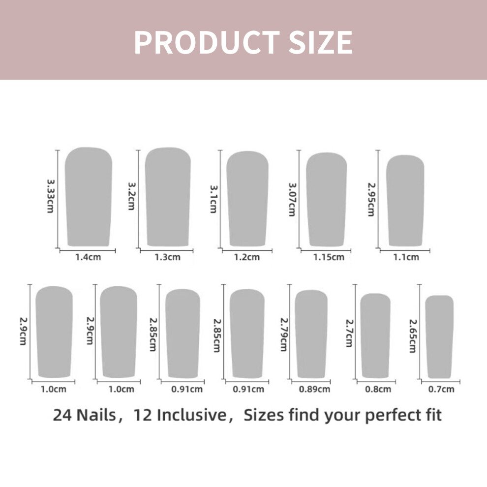 Hue-Grain Gold Snowflake Matte False Nails For Women