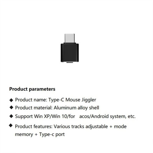USB C Mouse Jiggler Undetectable Automatic Type C Mouse Mover 3 Jiggle Modes Driver-Free for Keeps Computer Awake Silver 2