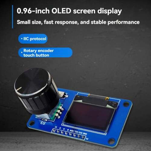 0,96 Tums OLED-Skärmmodul med Knappar EC11 Rotary Encoder IIC Interface LCD-Skärm 2