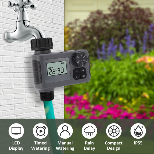 Programmable Garden Sprinkler Timer 3/4in IP55 Waterproof Drip Irrigation 2