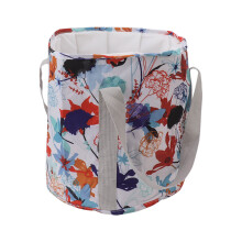Faltbare PVC-Fußbadewanne 30x30cm Tragbar Reise Weißes Blatt