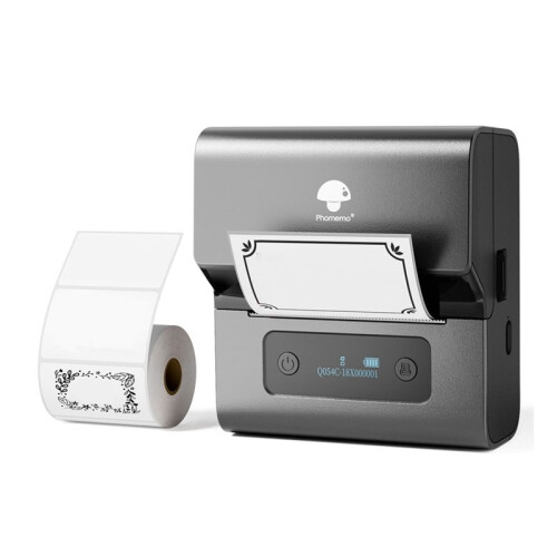 Phomemo M221 Label Maker Machine  Portable Label Maker for Barcodes,Addresses,Logos,Mailings,Stickers Gray