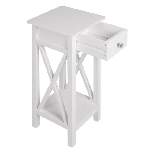 Wooden One Drawer Slim Side Table 1