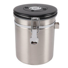 15x12cm 1.5L Stainless Steel Coffee Canister with Scoop, Silver