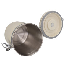 1.5L Beige Stainless Steel Coffee Canister with Scoop & Date Tracker