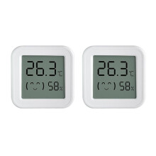 Tuya Zigbee Temperature Humidity Sensor with LCD Screen APP Monitor Real- Remotely for Alexa/ Home 2PCS