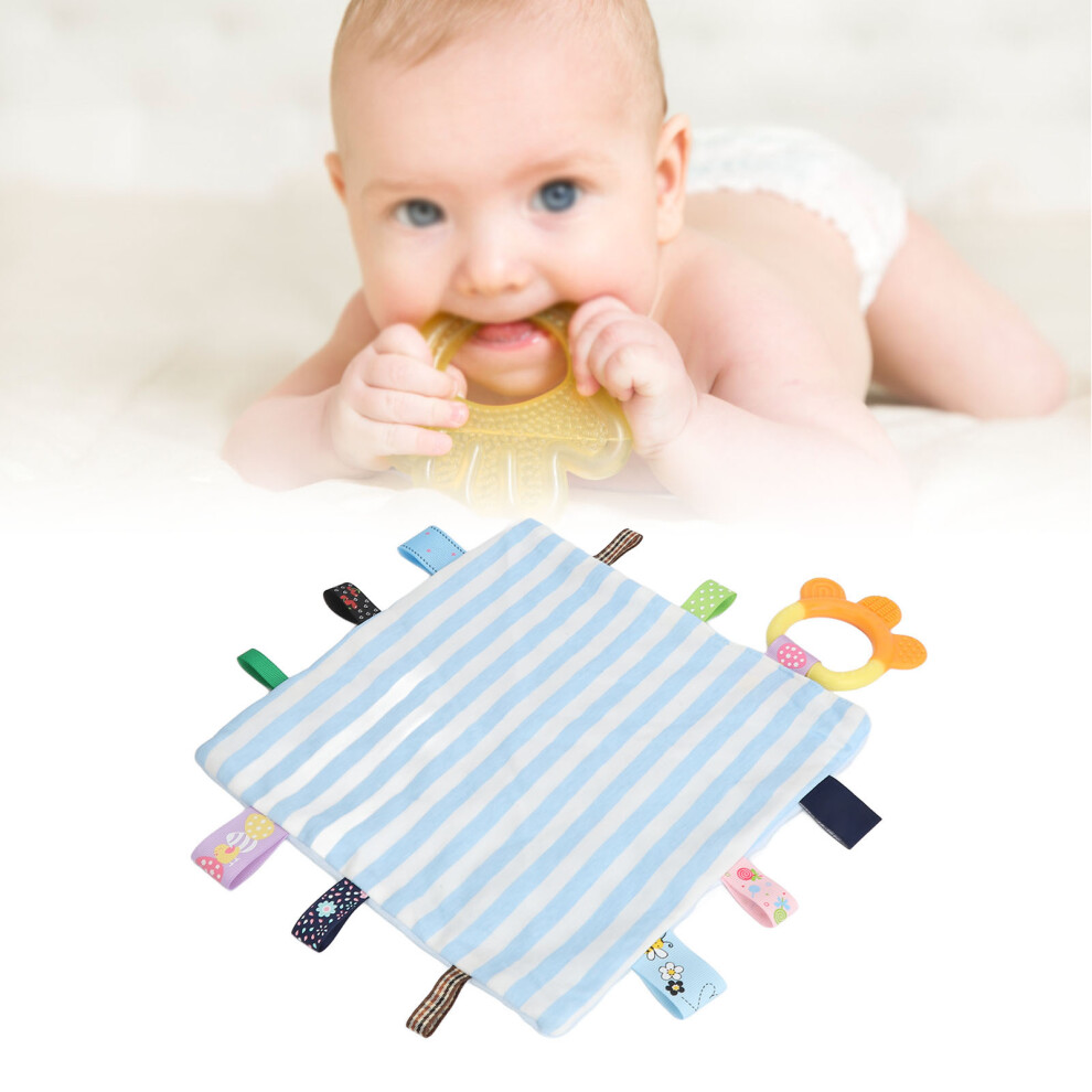 Baby Sensory Security Blanket with Colorful Tags, 24x24cm, Soft Cotton