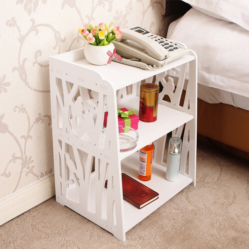 Modern Small White Bedside Table
