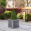 Samuel Alexander 30cm Small Square Plastic Pewter Effect Grey Garden Patio Planter 2