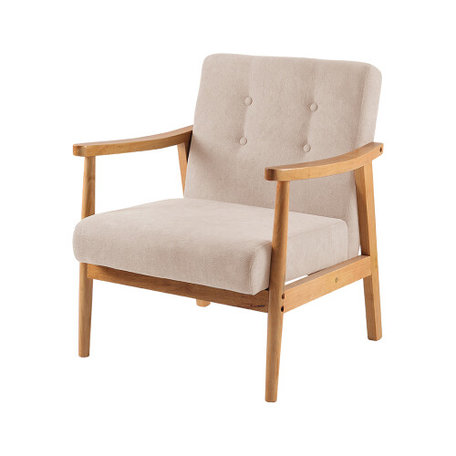 Modern Wood Frame Upholstered Armchair 2