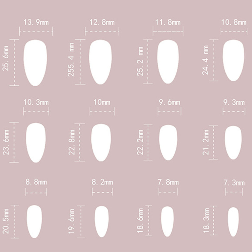 Reach-Tools Silver Heart Almond False Nails - Reusable & Long Lasting