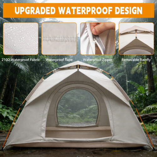 White Waterproof Tent for 3-4 People 1