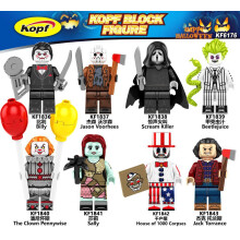 8pcs Fit Lego Halloween Jack Jason Attack Yellow Cloak Master Jimmu Renzi Toys Minifigures Toys