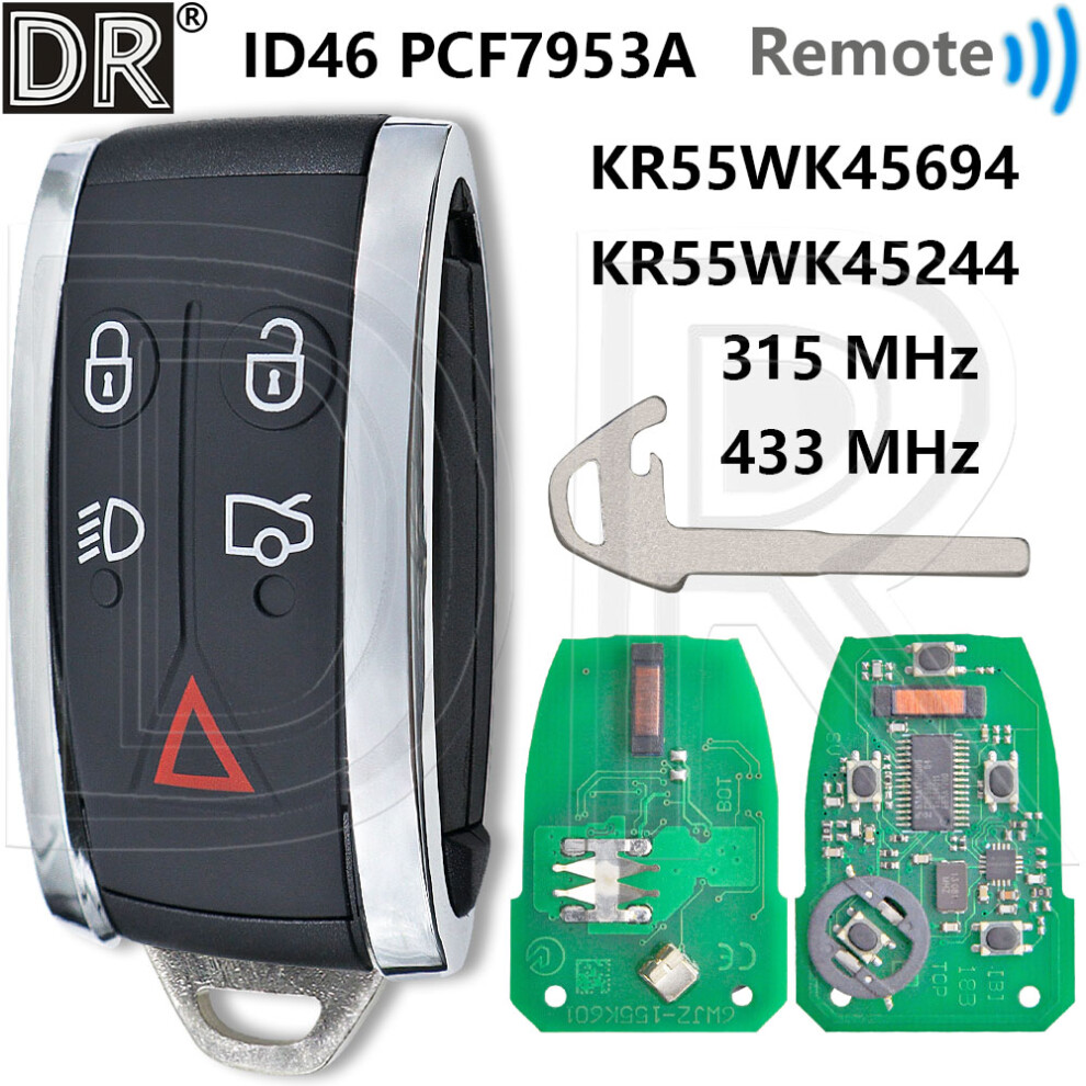 Great Id46 Pcf7953aa Chip 315/433Mhz Kr55wk49244/694 Proximity Car Remote Control Key For Jaguar Xf Xk Xk8 Xj8 Xfr Xkr 2006-2013 6935161667950
