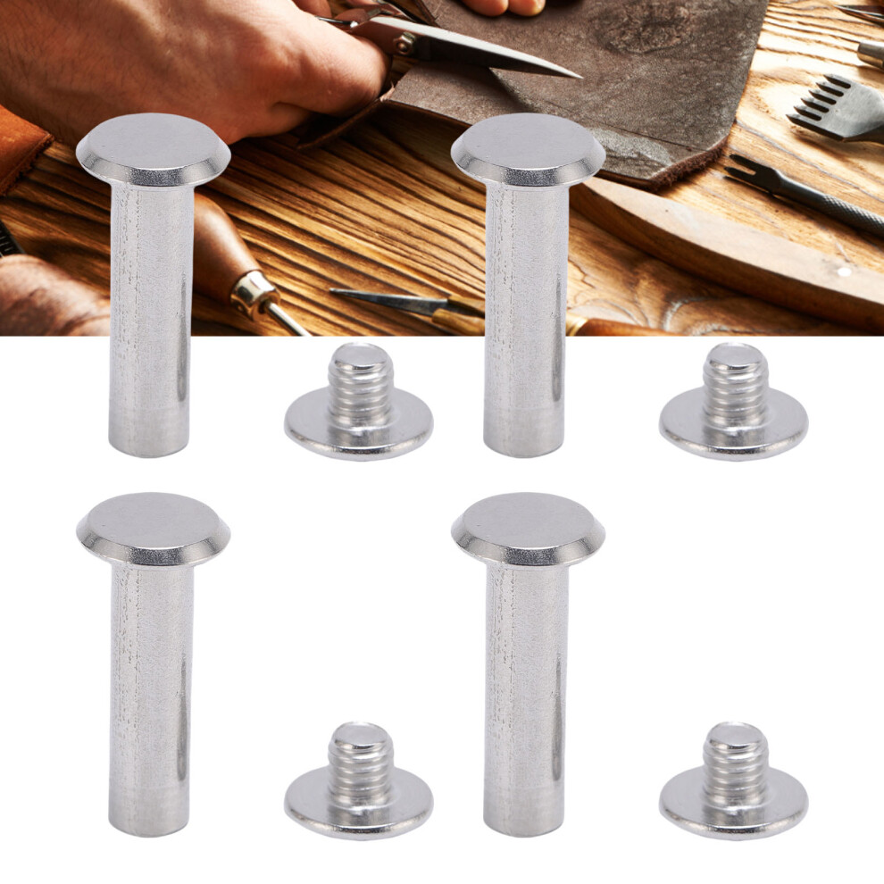50 Pairs Stainless Steel M5 Rivet & Screw Set 6x22x11mm for Leather Craft
