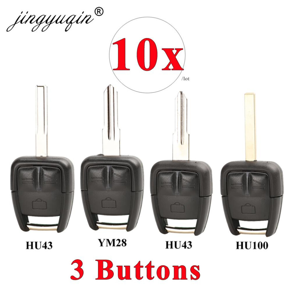 10Pcs 3Buttons Auto Remote Key Shell For Vauxhall Opel Astra Zafira Omega Vectra Car Fob Case Hu43 Ym28 Hu46 Hu100 6935161675160