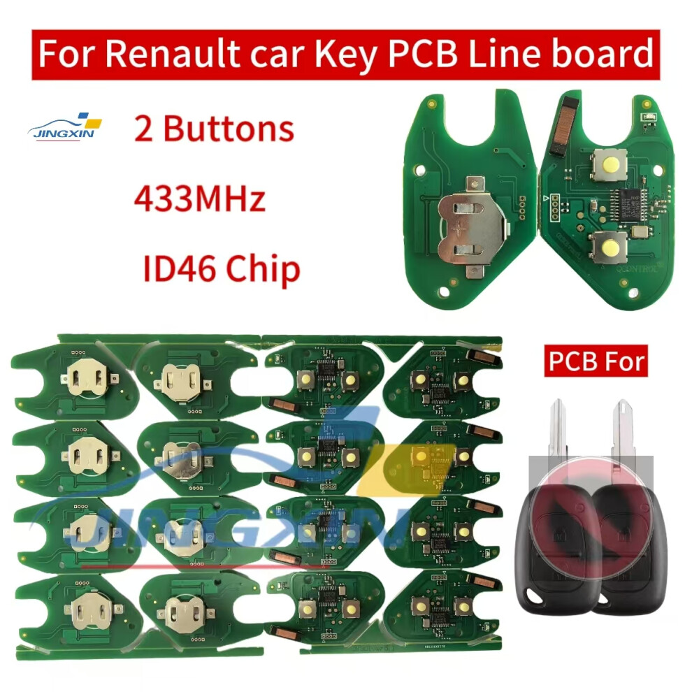 Pcb Circuit Board For Renault Traffic Master Vivaro Movano Kangoo Remote Key Fob 2 Buttons 433Mhz Id46 Chip Car Key Pcb 6935161674668