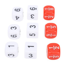 30 Stück Weiß/Rot 16 mm 6-seitiges Würfelset für Spiele
