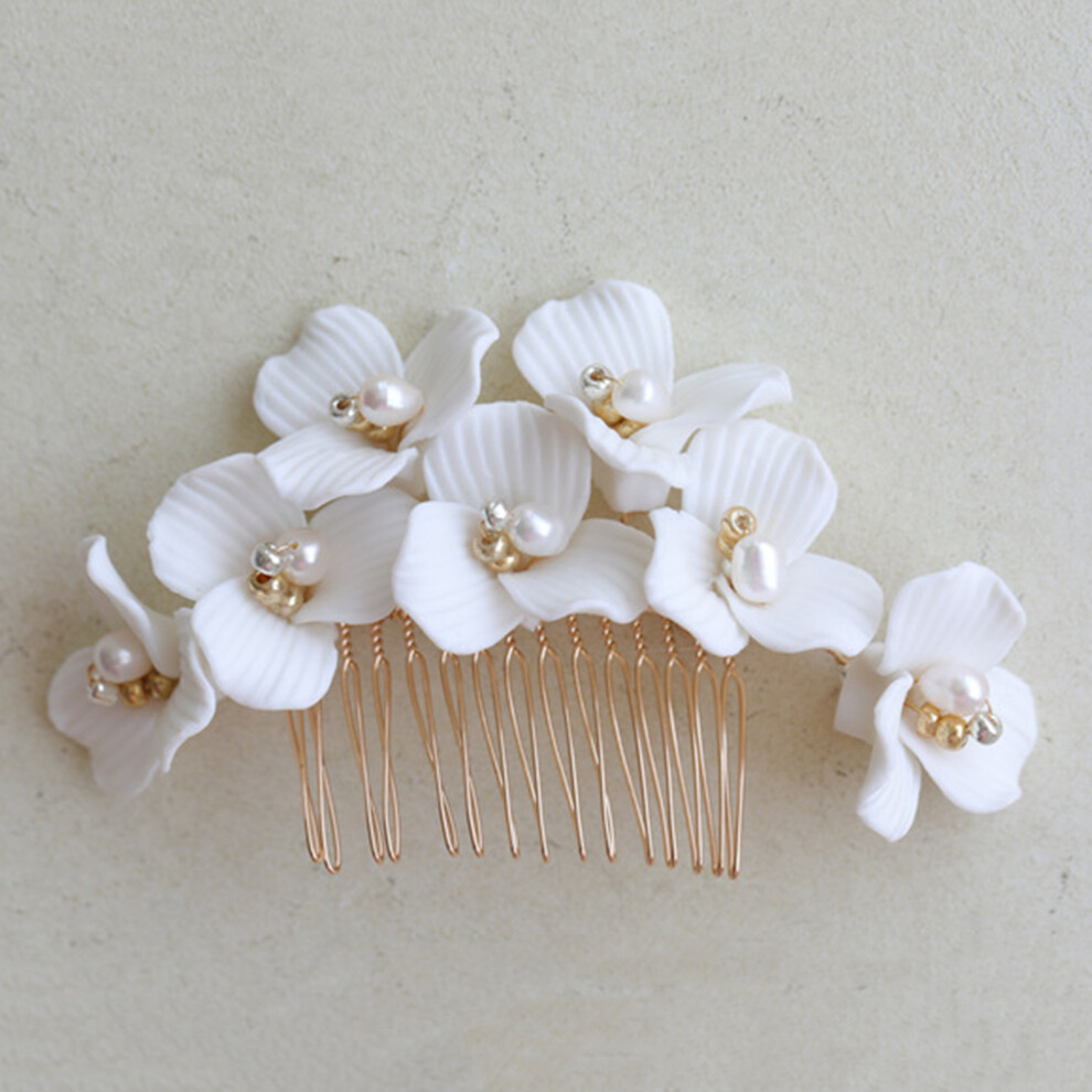 Roc-Electron (A) Pearl Hair Comb - Anti-Slip Alloy Hairpin For Women