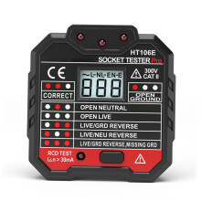 Fortschrittlicher RCD-Elektrosteckdosentester, LCD-Anzeige, Kompakt in Schwarz
