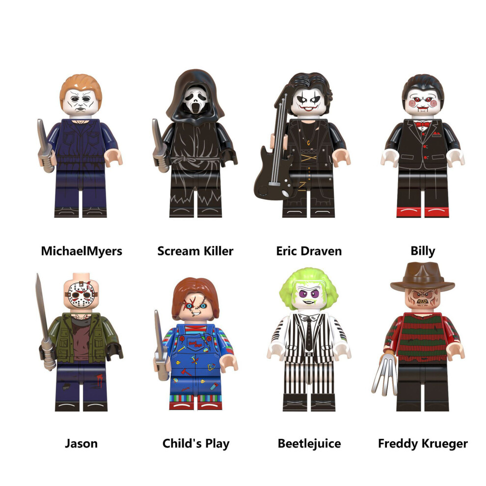Bonxaif 8Pcs Halloween Minifigures Fit Lego Building Toy