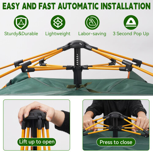 Green Waterproof Tent for 3-4 People 1