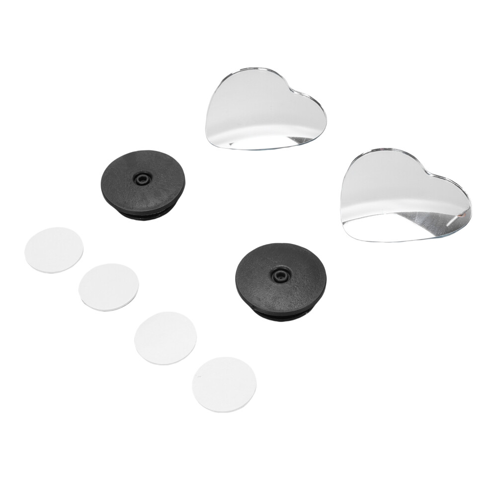 Heart Blind Spot Mirrors 4Pcs, Hd Glass, 6X6cm, Frameless, Wide Angle 8481388521707