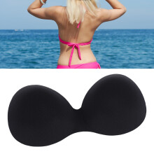 Padded Bra Insert One Piece 6cm Thick Soft Nylon Black for Women