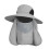 (Grey)Wide Brim Sun Hat with Neck Flap UV Protection 1